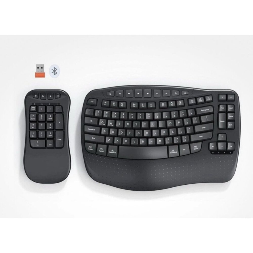 Ergonomic Wireless Keyboard & Number Pad Combo BTK9330 Meetion NEW IN BOX